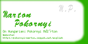 marton pokornyi business card